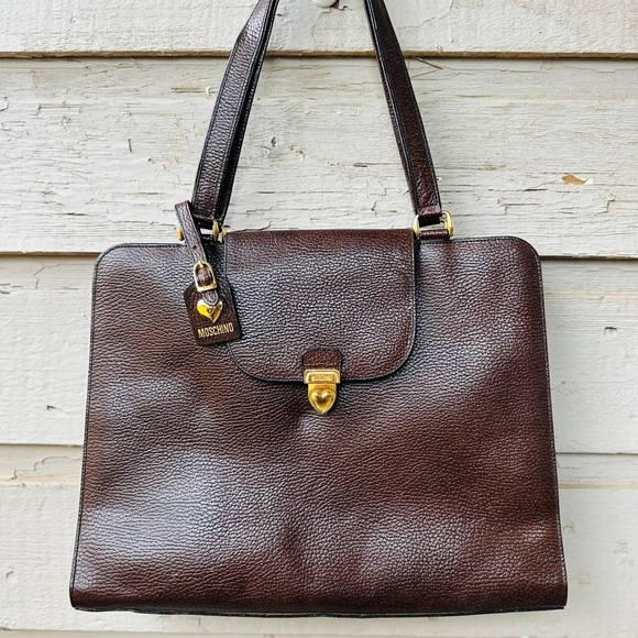 ❌SOLD❌MOSCHINO Brown Leather work/office bag. GUC❗️ - Picture 4 of 15